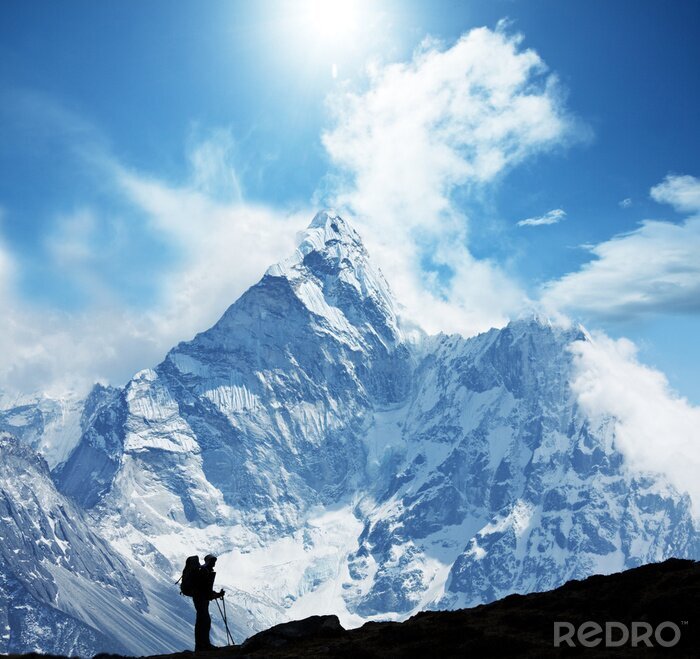Canvas Sportieve trektochten in de bergen