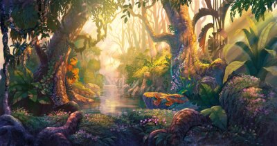 Canvas Sprookjesachtige jungle