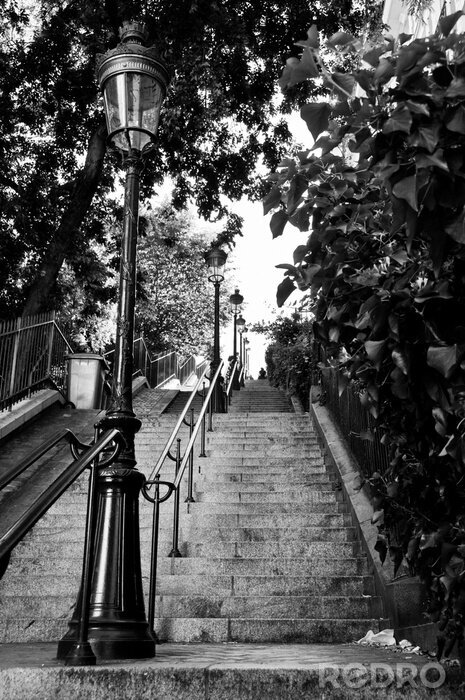 Canvas sprookjesachtige trappen van Montmartre in Parijs