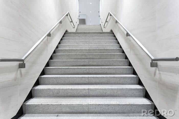 Canvas stairs in building corridor