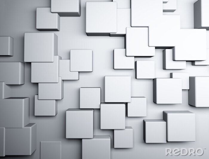 Canvas Stalen kubussen 3D