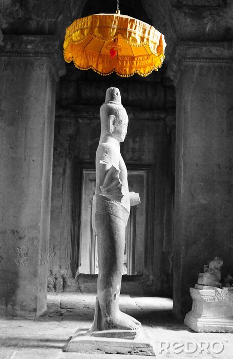 Canvas Standbeeld in Angkor Wat