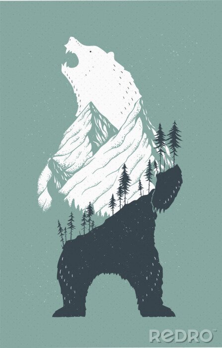 Canvas Standing Bear Illustration