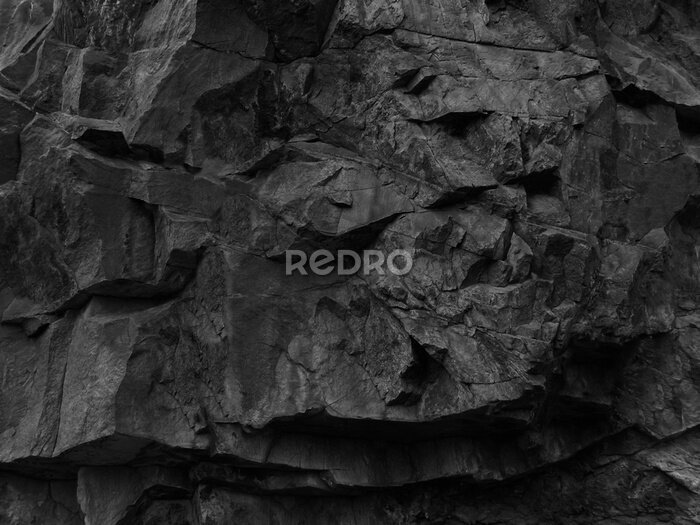 Canvas Steenstructuur in zwart