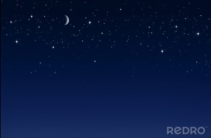 Canvas Sterrenhemel en de maan