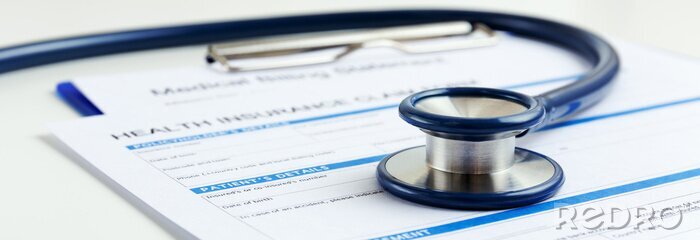 Canvas Stethoscoop op de ziektekostenverzekering vorm