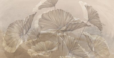 Canvas Stijlvol patroon met bloemen op textuur