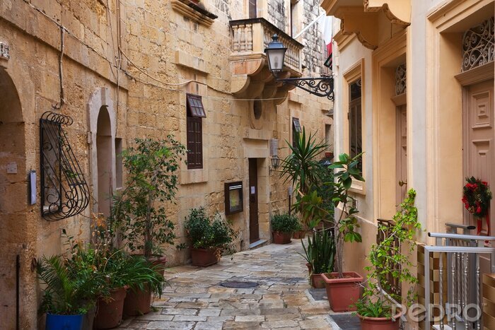 Canvas Straat in de oude mediterrane stad