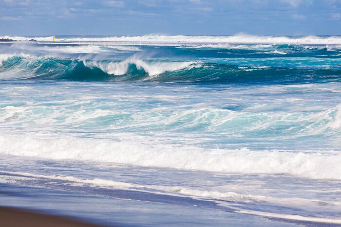 Canvas Strand en ruwe zee