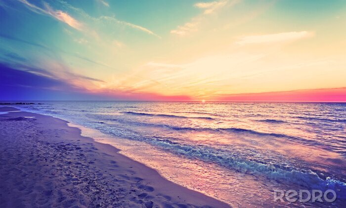 Canvas Strand en zee aan de Poolse kust