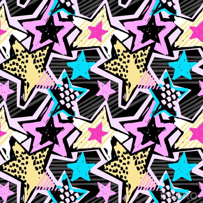 Canvas Street art kleurrijke graffiti sterren
