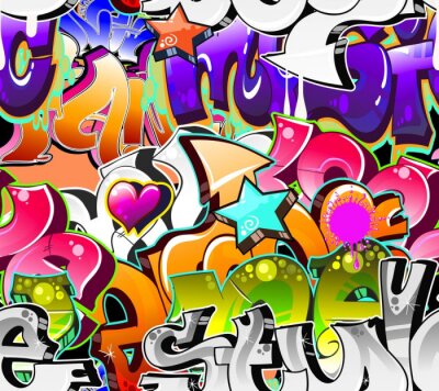 Street art kleurrijke inscripties en foto's