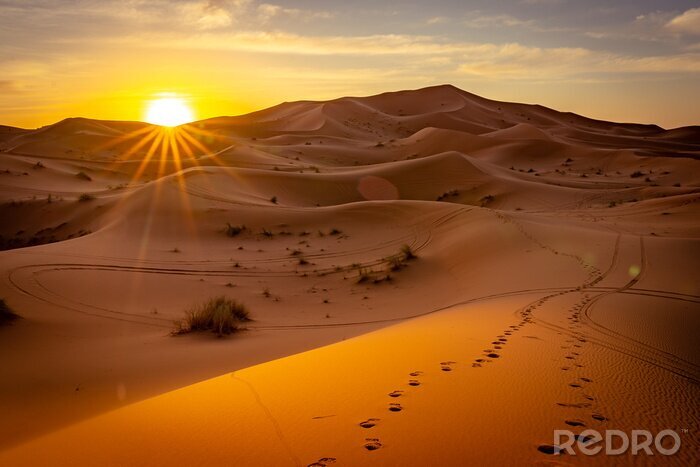Canvas Sunrise in Sahara desert, Morocco