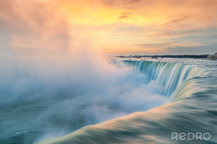 Canvas sunrise over Niagara falls
