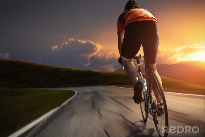 Canvas Sunset Biking