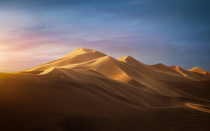 Canvas Sunset in the desert - Dune 7, Namibia