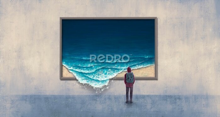 Canvas Surrealistisch zeegezicht