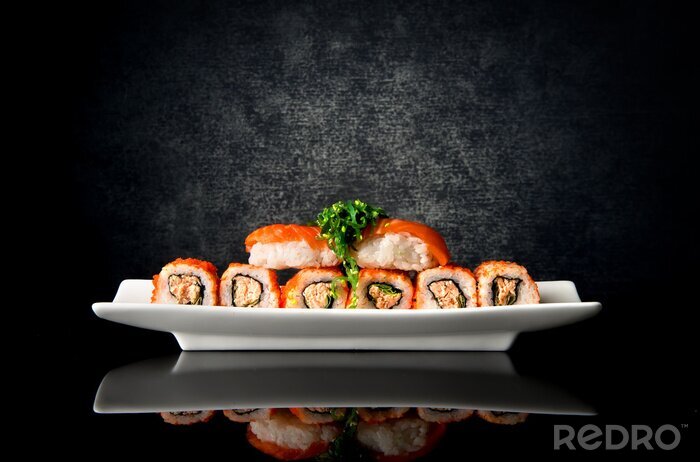 Canvas Sushi en broodjes in plaat