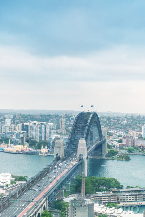 Canvas Sydney, New South Wales. skyline van de stad op een mooie dag