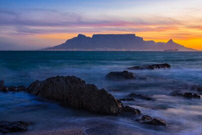 Canvas Tafelberg zonsondergang