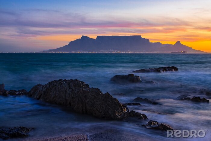 Canvas Tafelberg zonsondergang