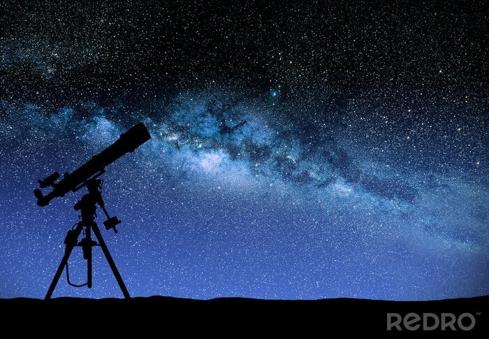 Canvas Telescoop kijken naar de wilky weg