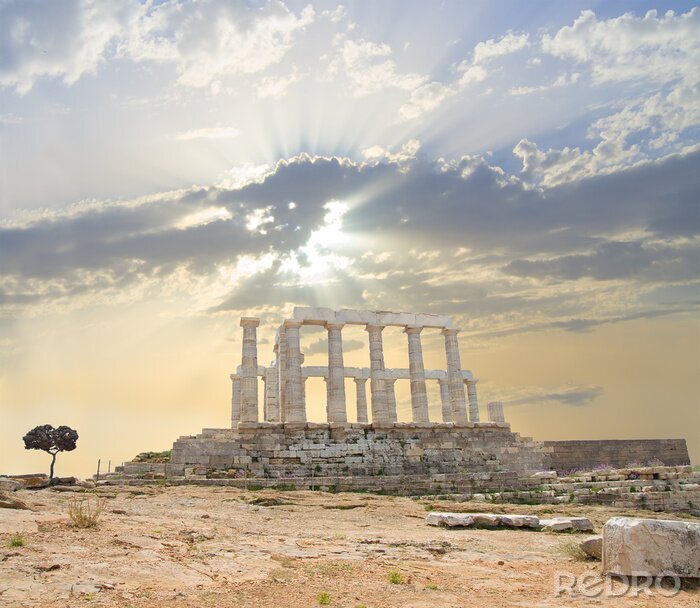 Canvas Tempel op de heuvel