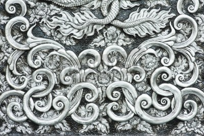 Canvas texture of silver metal plate