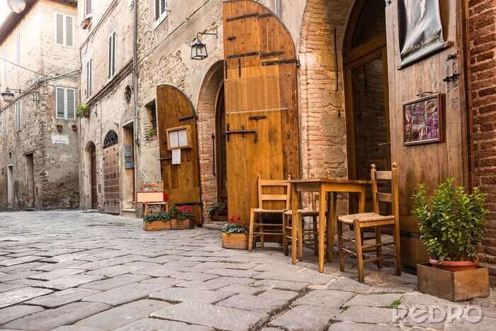 Canvas Tipico ristorante italiano nel Vicolo storico