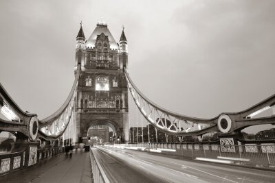 Canvas Tower Bridge in zwart-wit
