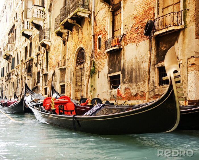 Canvas Traditionele Venetië gandola ride