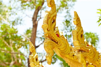 Canvas Travelling Laos, temple gold decoration 