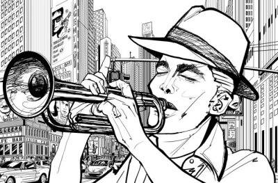 Canvas trompettist in new-york