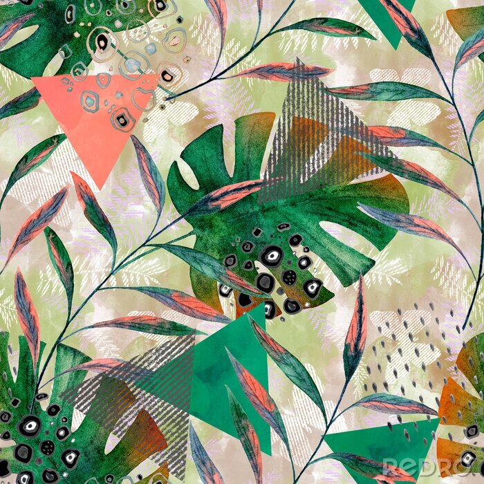 Canvas Tropisch geschilderde natuur