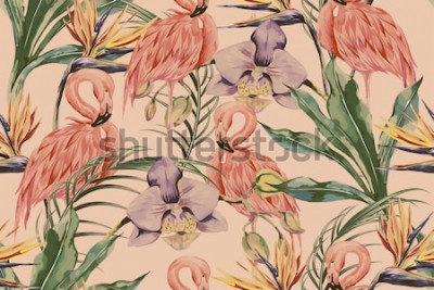 Canvas Tropische natuur en vogels