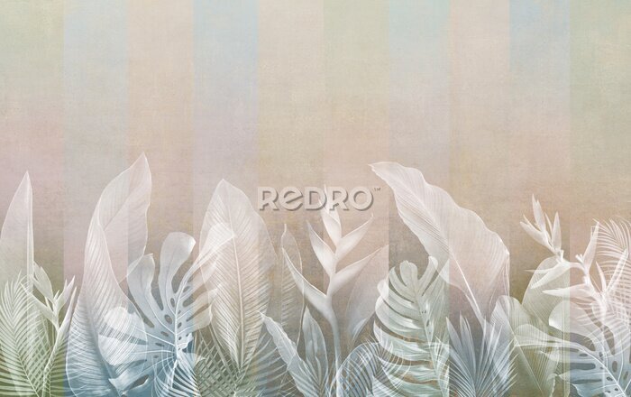 Canvas Tropische palm- en monsterabladeren