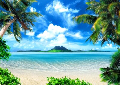 Tropische zee, strand en hemel