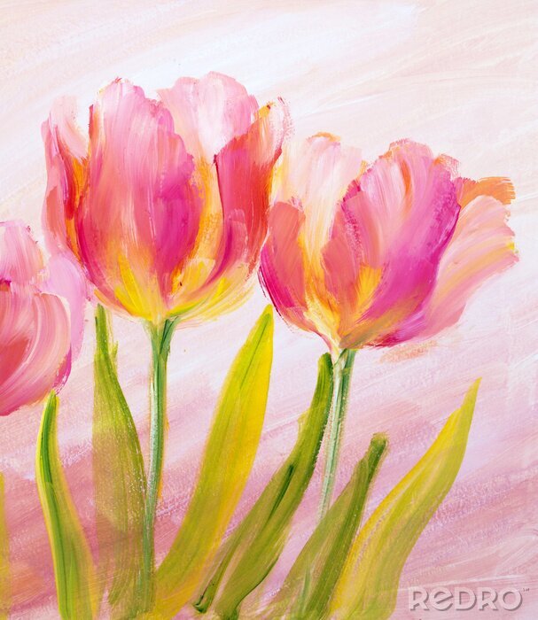 Canvas Tulpen zoals geschilderd