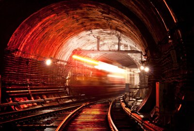 Tunnel in rood licht