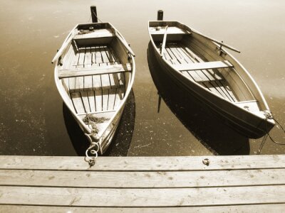 Twee houten boten