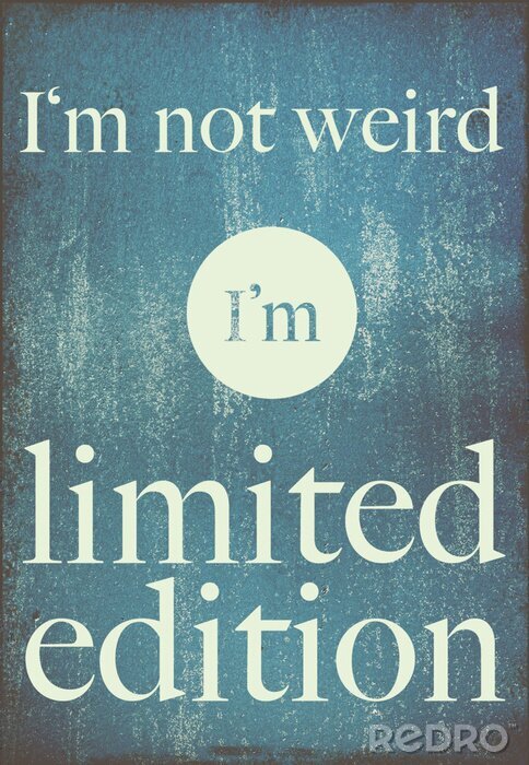 Canvas Typografisch citaat Ik ben niet raar