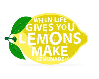 Typografisch citaat over citroenen en limonade