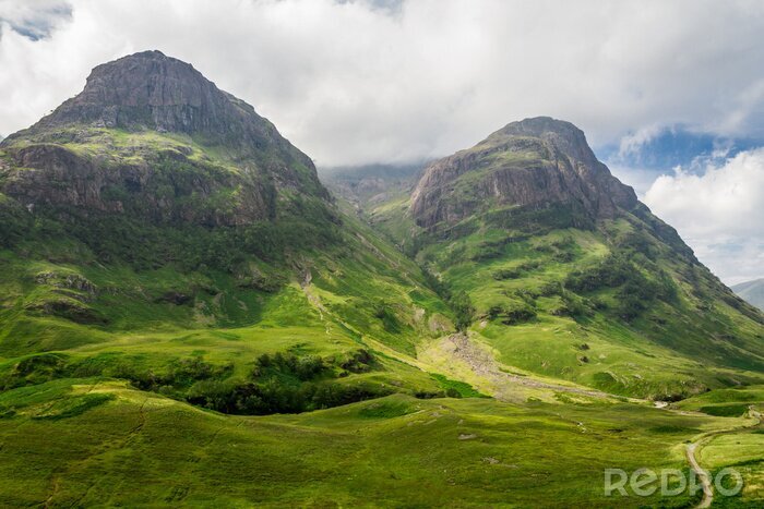 Canvas Uitzicht op de bergen in Schotland in de Glencoe
