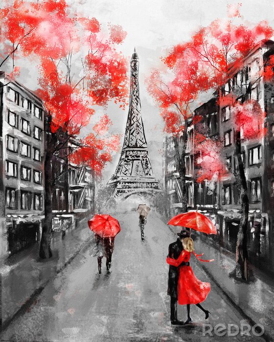 Canvas Uitzicht op een Parijse straat