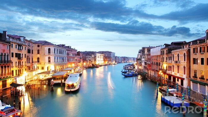 Canvas Uitzicht op Venetië vanaf de brug