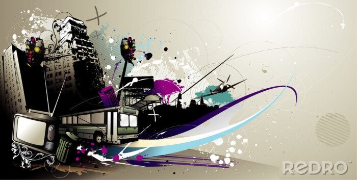 Canvas Urban Vector Samenstelling