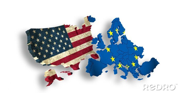 Canvas USA and EUROPE / EU - Symbol for TTIP