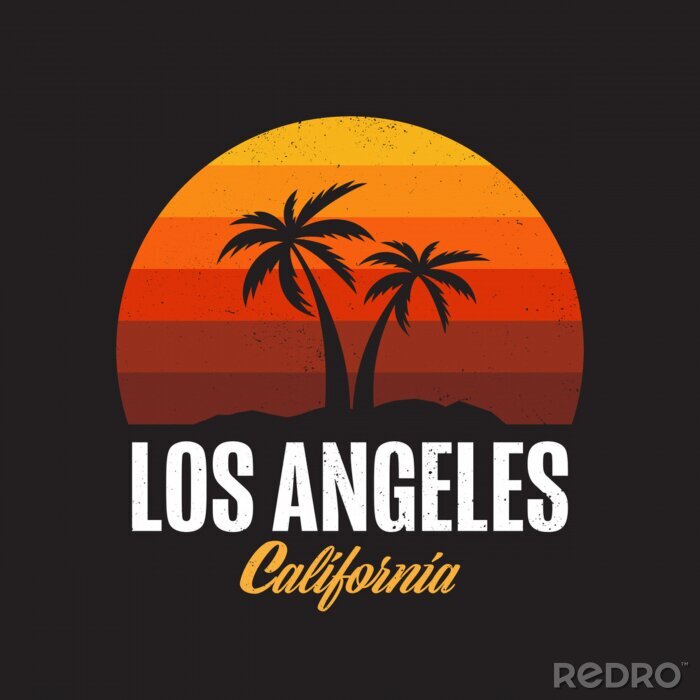 Canvas Vakantie-illustratie met zonsondergang