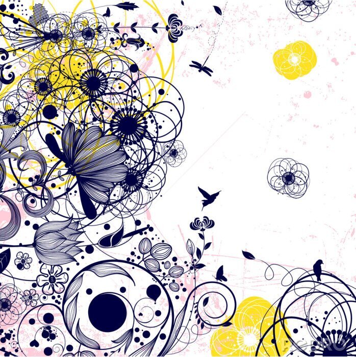 Canvas vector bloem achtergrond