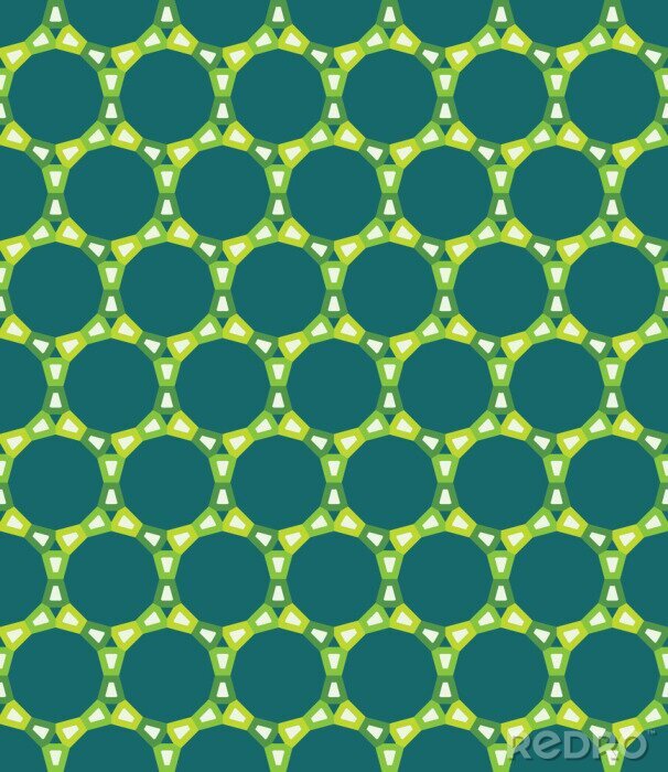 Canvas Vector moderne naadloze kleurrijke meetkunde cirkel patroon, kleur groen abstract geometrische achtergrond, trendy veelkleurige print, retro textuur, hipster fashion design